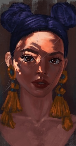 Painting study of a Youtube artists work named Angel