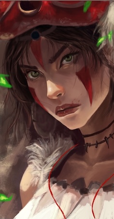 Concept artwork of Princess Mononoke